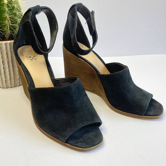 Vince Camuto Deedriana Black Wedge Sandal - Picture 1 of 9